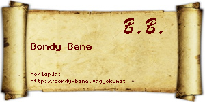 Bondy Bene névjegykártya